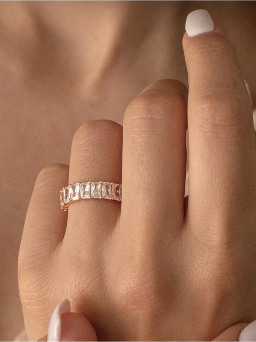 Caitlyn Minimalist Eternity Ring Band  • Size 8
